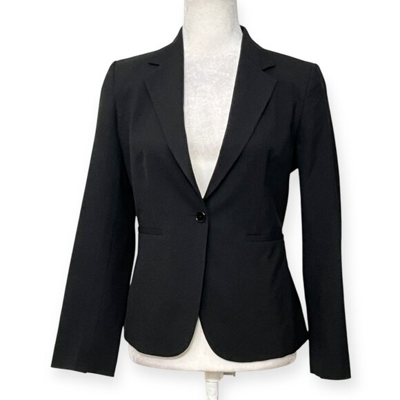 NWOT Van Heusen Women's Blazer Black Jacket Size M One Button Work Career Lined - Picture 1 of 11